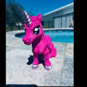 Cute 3D Articulated Unicorn Fidget Toy - 3D Printed Animal