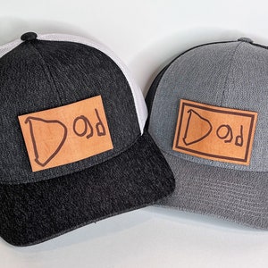 CUSTOM Handwritten Hat. Engraved Leather Hat Patch, Custom handwritten Patch. RICHARDSON hat, Snapback Hat, Cap. image 1