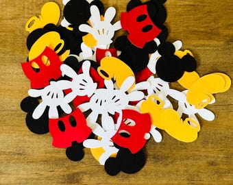 Mickey Mouse Disney Birthday Table Confetti Cutout Decorations