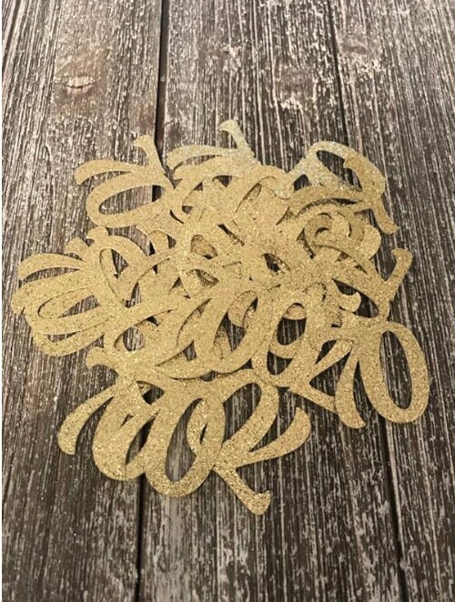 100 Stück Glitzer Tischkonfetti – Gold & Lila, Happy Birthday Deko Für Kuchen, Party, Geschenke