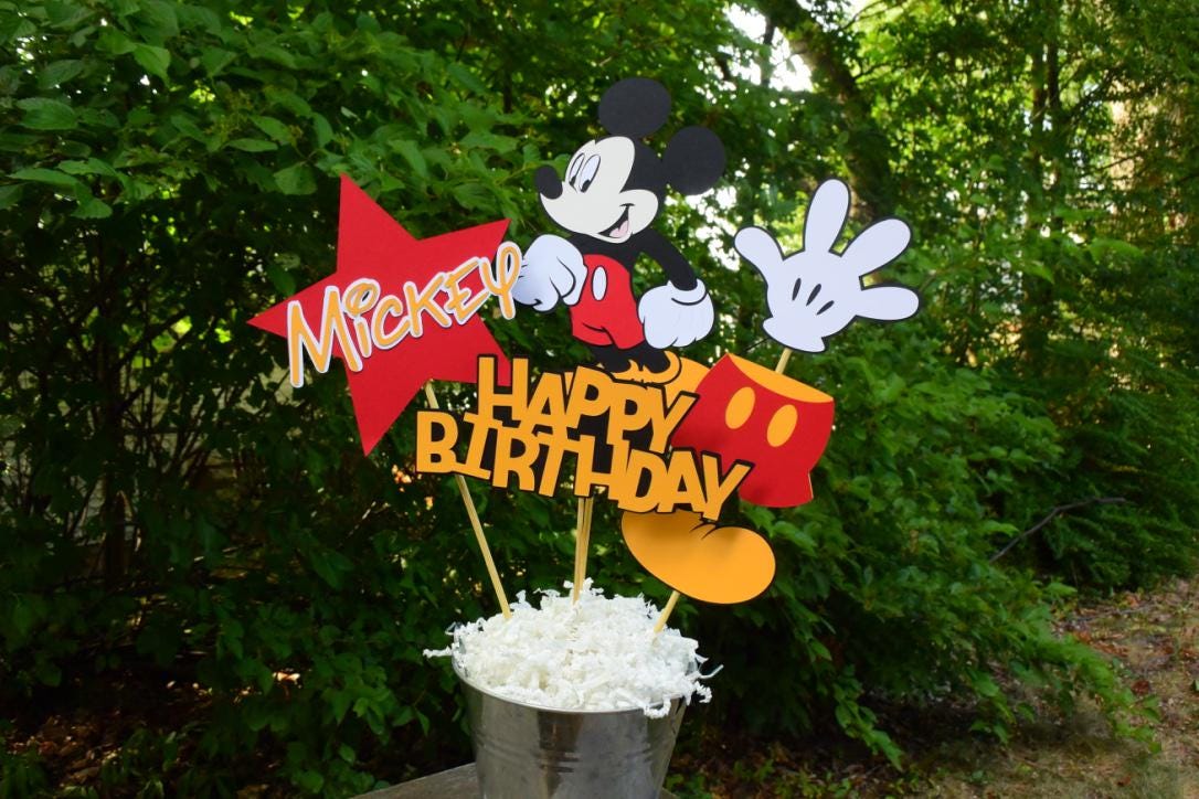 Mickey Mouse Birthday Party Centerpiece Table Decorations Kids Birthday Decorations