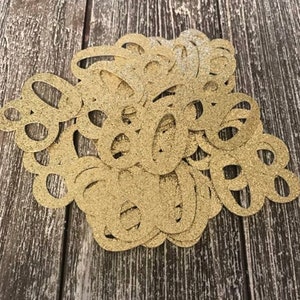 Decoraciones de confeti de mesa con purpurina para fiesta de aniversario de 80 cumpleaños