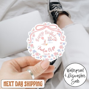Custom Birthday Sticker, Happy Birthday Sticker, Custom Boys / Girls Birthday Stickers / Birthday Favor, Celebration Sticker,Cupcake Sticker
