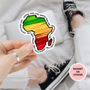 Afrika Karte Juni schwarzer Geschichtsmonat Automagnet / Aufkleber, schwarzer Geschichtsmonat Aufkleber, afroamerikanischer Geschichtsaufkleber, historisch