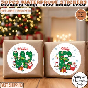 Personalisierte Name Weihnachten Namen Etiketten, Benutzerdefinierte Kinder Geschenkaufkleber Weihnachten Aufkleber Blatt, Benutzerdefinierte Name Weihnachten Weihnachtsmann Schneemann