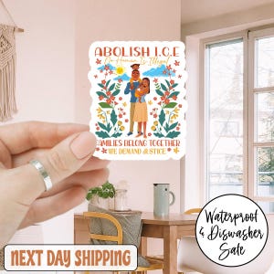 Abolish ICE Anti Trump No Human Is Illegal Aufkleber / Automagnet, Pro Einwanderungsaufkleber, Menschenrechtler Aufkleber, Anti rassistisch, Abolish ICE Sticker