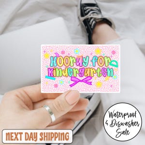 Personalized Teacher Classroom Back To School Sticker, Custom Teacher Name Sticker, Teacher Sticker, Hooray For Kindergarten Sticker