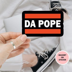 Magnete/adesivo per auto "Da Pope", adesivo religioso del Papa americano, adesivo con simboli della fede cattolica, adesivo per laptop, Papa Leone XIV, primo Papa americano