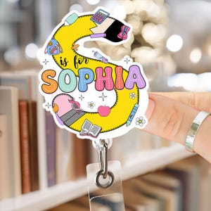 Custom Name Badge Reel, Name Badge Reel, Personalized Retractable ID Badge Holder, Name Badge Reel, Work Bame Badge Reel