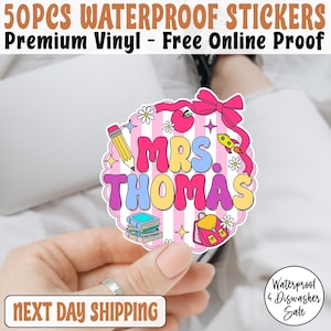 Custom Name Teacher Sticker/Car Magnet, Back To School Custom Name Sticker, Personalized Teacher Name Stickers, Laptop Name Labels
