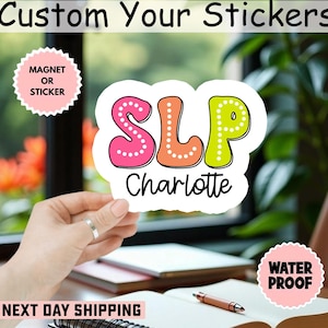 Speech Therapy Custom Name Sticker/Car Magnet, Personalized Speech Language Pathologist Gift Speech Therapist Name Sticker Graduation Gift
