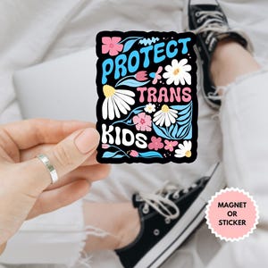 Subtle Protect Trans Kids LGBTQ Sticker/Car Magnet, Trans People Deserve Safety Sticker, Transgender Rights, Human Rights, LGBTQ Supporters