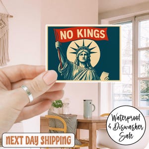 No Kings Liberty Anti Trump Sticker/Car Magnet, Political Decal for Car, Laptop, Bottle, Anti Trump, Political Sticker, Anti Trump Sticker