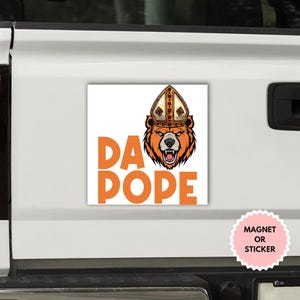 Adesivo/magnete per auto "Da Pope Chicago Bear", adesivo religioso del Papa americano, decalcomania OPE, simboli della fede cattolica, decalcomania per laptop, Papa Leone XIV