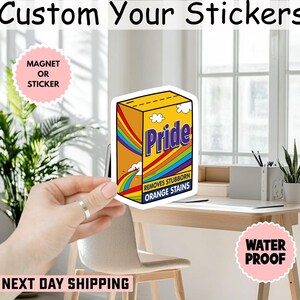 Pride Remove Stubbon Orange Stains LGBTQ Sticker/Car Magnet, Pride Month LGBTQ Sticker, Funny Anti Trump LGBTQ Sticker, Pride Sticker, Fdt