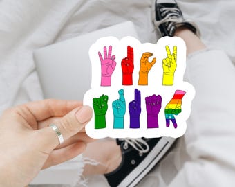 F*ck Trump Hand Sign LGBT Sticker, F*ck Trump Sign Language Sticker, 2024 Election Sticker, Democrat Sticker, Political, FDT, Social Justice