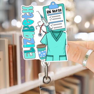 Custom Name Nurse Badge Reel, Name Badge Reel, Personalized Nurse Badge Holder,Custom Name Badge,Retractable ID,Nursing Gift,Cute Badge Reel
