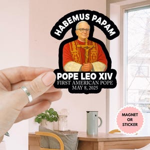 Adesivo/calamita per auto "Habemus Papam" di Papa Leone XIV, adesivo per il nuovo Papa cattolico, regalo per il Conclave in Vaticano, adesivo per l'elezione papale, adesivo per la fede