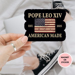 Adesivo/magnete per auto americano "Papa Leone XIV Est 2025", Papa americano, Chiesa cattolica, citazione "Il male non prevarrà", nuovo adesivo per Papa Leone