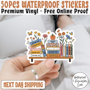 Custom Floral Books Name Sticker, Custom Book Stack Sticker, Favorite Books, Book Sticker, Favorite Reads, Bookish Sticker, Kindle Sticker