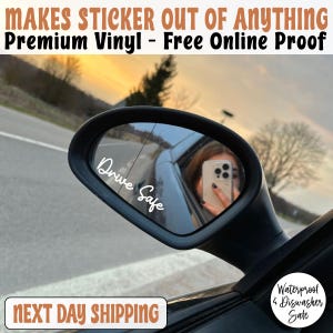 Custom Rear View Mirror Decal, Mirror Sticker, Window Sticker, Motivational Quote, Positive Affirmation, Custom Mirror Decal