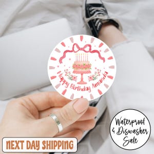 Birthday Girl Sticker, Happy Birthday Sticker, Custom Boys / Girls Birthday Stickers / Birthday Favor, Celebration Sticker,Cupcake Sticker