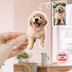Personalized Dog Stickers/Car Magnet, Custom Pet Sticker, Custom Dog Sticker, Dog Face Sticker, Sticker Of My Dog, Sticker Of My Pet