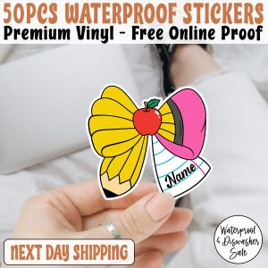 Custom Name Teacher Sticker/Car Magnet, Bruh We Back Teacher Custom Name Sticker, Personalized Teacher Name Stickers, Laptop Name Labels