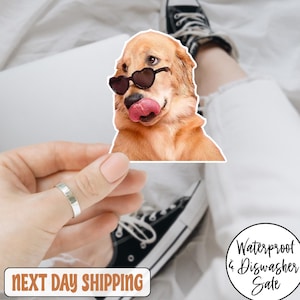 Custom Pet Sticker, Custom Dog Sticker, Custom Cat Sticker, Cut Vinyl Waterproof, Personalized Gift, Water Bottle Sticker, Pet Decal