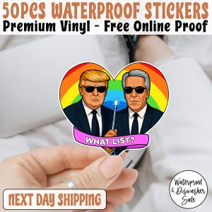 What List Anti Trump und Epstein Aufkleber, Laptop Aufkleber, Satirischer Anti-Trumpf und Epstein Politischer Aufkleber, Trendy Aufkleber, Aktivist