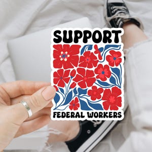 Subtle Boho Floral Support Federal Workers Anti Trump Car Magnet/Sticker, Anti Trump Floral Stickers, Gift for Democrat, Not My President