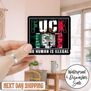Fck Ice No Human Is Illegal Anti Trump Aufkleber/Automagnet,Fck ICE Aufkleber,Abolish ICE Aufkleber,Menschenrechtsaktivist,Einwanderungsmenschenrechte