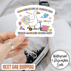 Communication Is Connectuon Speech Language Pathologist SLP Goose Sticker/Car Magnet, Speech Therapy Sticker, SLP Sticker, Speech Pathology