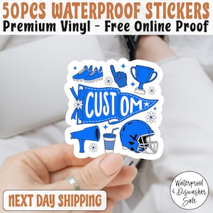 Custom Mascot Team Pennant Cheer Sticker, Personalized Cheer Sticker for Locker, Cheer Sticker for Tumbler, Custom Name Cheer, Cheer Team