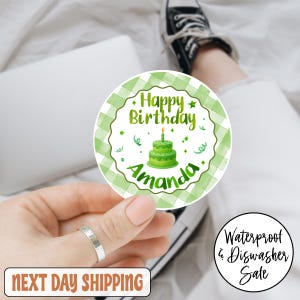 Custom Birthday Sticker, Happy Birthday Sticker, Custom Boys / Girls Birthday Stickers / Birthday Favor, Celebration Sticker,Cupcake Sticker