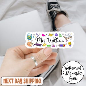 Custom Math Teacher Sticker/Car Magnet, Personalized Teacher Name Sticker, Teacher Planner Stickers, Teacher Subject, Custom Teacher Name