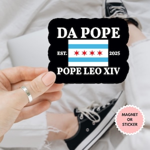 Da Pope Est 2025 - Adesivo/calamita per auto Papa Leone XIV, primo papa cattolico americano, in vinile, "La pace sia con tutti voi", elezioni papali 2025