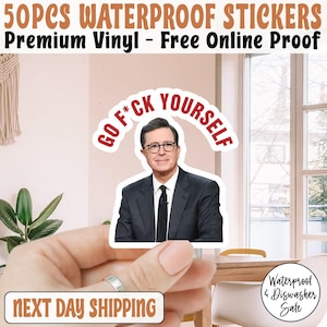 50pcs Go Fck Yourself Colbert  Support Free Speech Sticker/Car Magnet, Anti Trump Sticker, Support Free Speech Sticker, Political Protest
