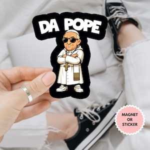 Magnete/adesivo per auto "Da Papa Leone XIV", primo adesivo americano, adesivo religioso del Papa americano, adesivo OPE, etichetta con simboli della fede cattolica, adesivo per laptop
