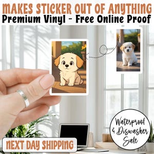 Custom Pet Sticker, Die Cut Vinyl Waterproof, Personalized Gift, Custom Dog Sticker, Custom Cat Sticker, Water Bottle Sticker, Pet Decal