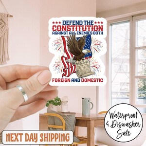 Defend the Constitution Anti Trump Car Magnet/Sticker, Protest Sticker Fight Fascism Impeach Trump Due Process Liberty and Justice for All