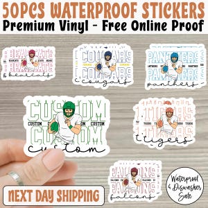 Adesivo personalizzato per la giornata della partita della squadra di calcio, nome e numero personalizzati, regalo fantastico per gli amanti dello sport, decalcomania per laptop, regalo per bottiglie d&#39;acqua