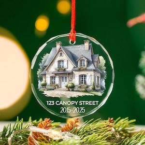 Adorno personalizado para nuestra nueva casa, adorno personalizado con foto de casa nueva, adorno personalizado con dirección de casa, regalo de inauguración, adorno para pareja.