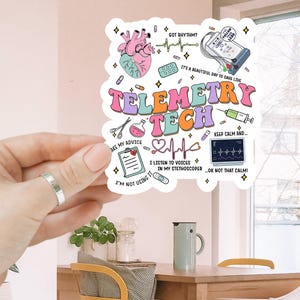 Telemetry Tech Nurse Car Magnet/Bumper Sticker, Medical Student Stickers, Anatomy Digital Sticker, Cute Medical Stickers, Hospital Sticker