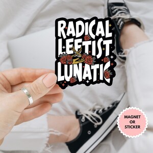 Autocollant/aimant de voiture lunatique radical gauche, autocollant de résistance, autocollant de protestation politique, autocollant anti-atout, autocollant démocrate cadeau pour libéral