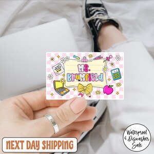 Custom Name Teacher Back To School Sticker,Custom Water Bottle Sticker,Journal Laptop Decal,Custom Back to School, Teacher Appreciation Gift