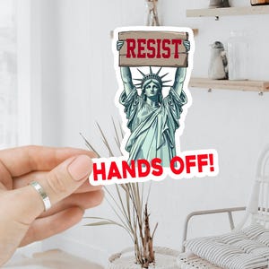 Resist Anti Trump Hands Off Sticker, Resist Anti Trump Sticker, Anti Republican, Political Activism, Anti Fascism Sticker, Protect Democracy
