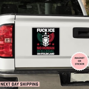 Fck Ice No Human Is Illegal Anti Trump Sticker/Car Magnet, Abolish ICE Sticker, No Human Is Illegal Sticker, Activist, Immigrant Rights
