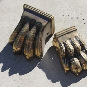 Solid Raw Brass Lion Paw Foot