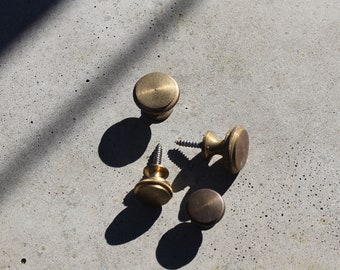 Solid Raw Brass Mini Knob